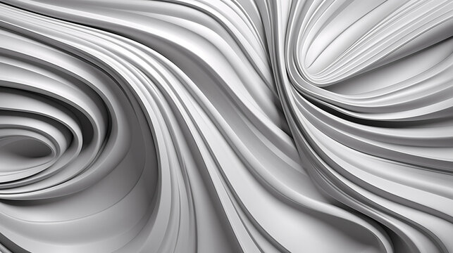 Dynamic Silver Swirls, Cartoon-Style Texture Background with Flowing Draperies, Abstract.