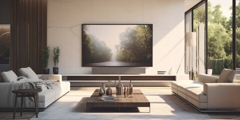 Living room with television inside.