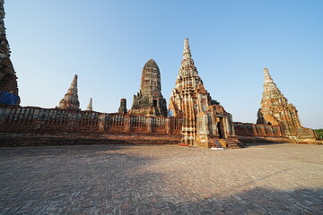 Wat Chaiwatthanaram Ayutthaya Province, Thailand, built in the reign of King Prasat Thong in 1630, taken on 14 January 2024.