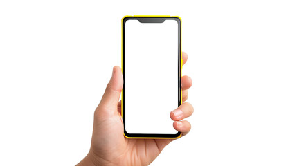  isolated phone in hand on transparent background,for logo
