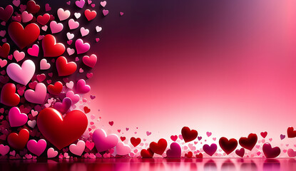 hearts wallpaper background, romantic abstract , beautiful love concept 