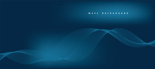 Fototapeta na wymiar Blue background with flowing wave lines. Futuristic technology concept. Vector illustration