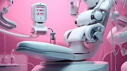 Robotic assisted urological surgeries solid color background - obrazy, fototapety, plakaty