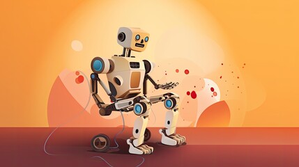 Robotic assisted rehabilitation therapy solid color background
