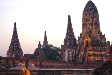 Wat Chaiwatthanaram Ayutthaya Province, Thailand, built in the reign of King Prasat Thong in 1630, taken on 14 January 2024.