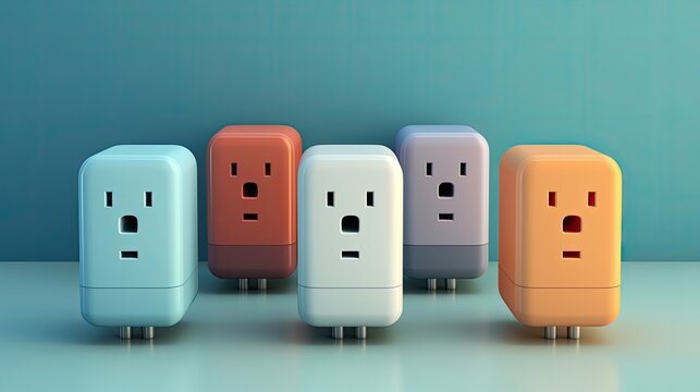 Smart plugs for remote device control solid color background
