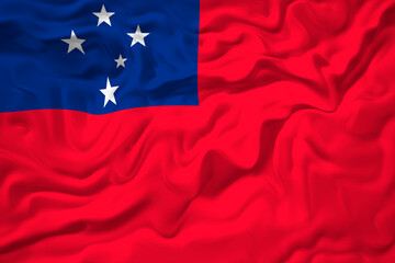 National flag of Samoa. Background  with flag of Samoa.