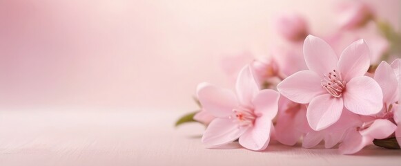 Naklejka na ściany i meble pink magnolia flowers on wooden background