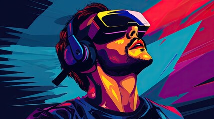 Naklejka premium Virtual reality pain distraction techniques solid color background
