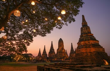 Wat Chaiwatthanaram Ayutthaya Province, Thailand, built in the reign of King Prasat Thong in 1630,...
