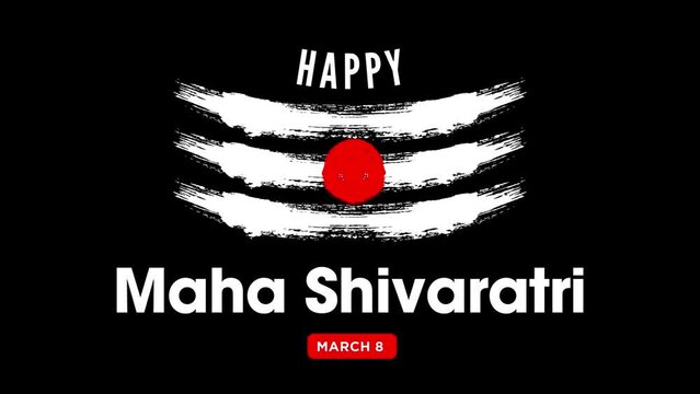 Happy Maha Shivaratri March 8, Indian festival Maha Shivratri, Animation Video Motion Graphics