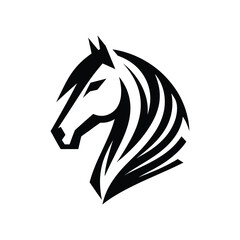 Fototapeta na wymiar horse head logo design black color vector
