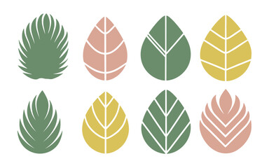 Abstract leaves vector clipart. Spring illustration.