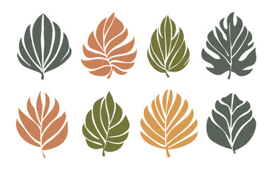 Abstract leaves vector clipart. Spring illustration.