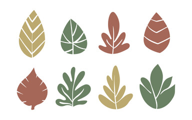 Abstract leaves vector clipart. Spring illustration.