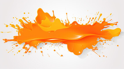 Orange Juice Splash on White Background