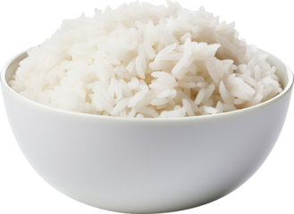 Bowl of rice on transparent background. PNG