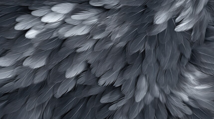 Black and White Feathers Close-Up