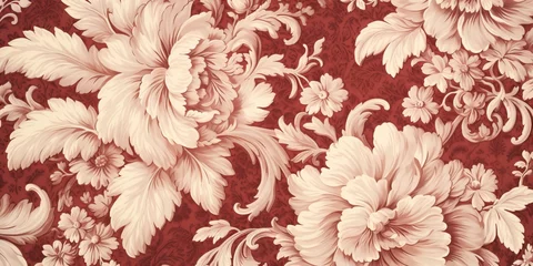 Schilderijen op glas Ideal for fabric and decor, featuring vintage tapestry motifs and floral damask pattern. © Sona