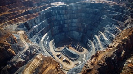 Aerial view of cobalt mineral mining industry