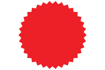 Zig-zag circle collection in red color.  sharp and rounded waves edge. Sale and big set of red zig-zag circle sticker, Sale and discount template sticker. Red sale labels isolated.