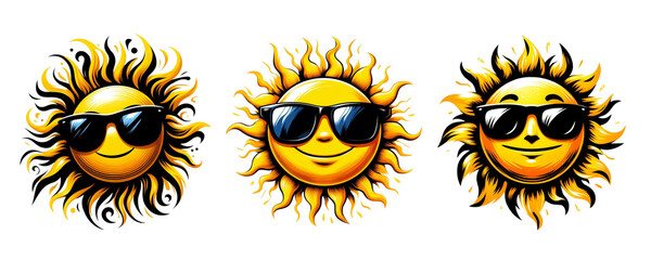 Sun smiles with sunglasses