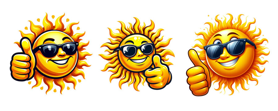 set of sun icons