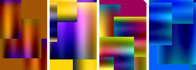 Colorful metal square abstract poster backgrounds