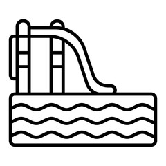   Water Slide line icon