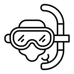   Snorkeling line icon