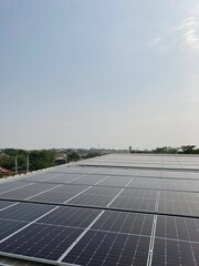 The labourers of Solar cell System installed Solar panels