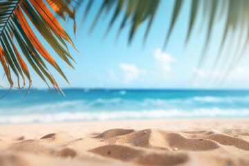 Sandy Beach with Palm Tree