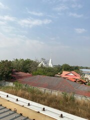 Thai temple under the cloud and sky