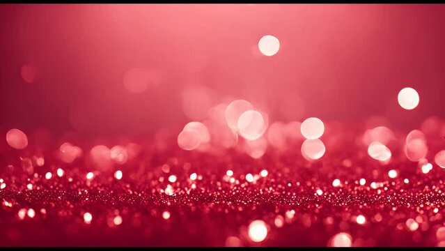 Close Up of Red Glitter Background