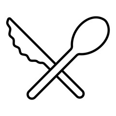   Compostable utensils line icon
