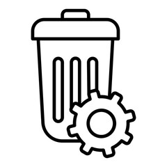   Recycled disposables line icon