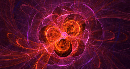 3D manual rendering abstract multicolor technology fractal light background