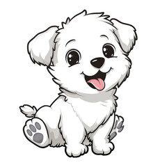 Naklejka premium Cute dog, Sticker, Playful, on transparent background, png