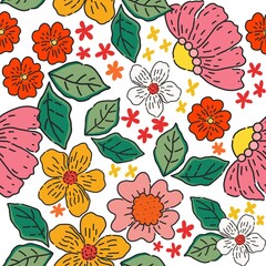Seamless floral pattern.Silhouette of flowers with branches, leaves and berries. Abstract roses, tender pastel colors. Perfect for cotton fabric, texture, paper, shawls.