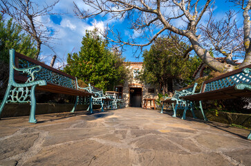 Churchyard Tranquility: Benches by the Old Chapel