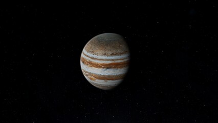 3D illustration of Beautiful Planet Jupiter Floating In Space