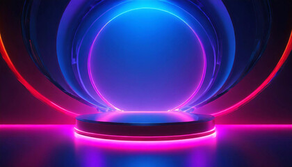 Get ready to shine with a neon light on a pedestal! This macro shot captures the cylinder forms, ideal for promoting sales.