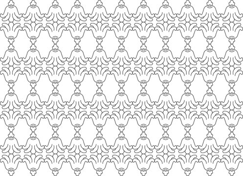 Vector sketch illustration of traditional ethnic floral pattern background image design