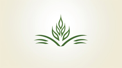 rice logo on white background, Generate AI.