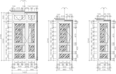 Vector sketch illustration of design, architectural engineering drawing, window frame, simple Mediterranean ethnic villa house