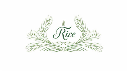 rice logo on white background, Generate AI.