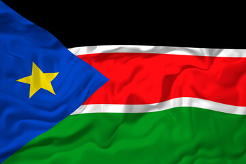National flag of South Sudan. Background  with flag of South Sudan.