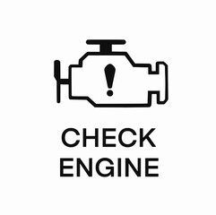Engine warning icon isolated on white background, Illustration vector design