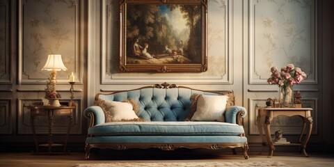 Living room with a beautiful vintage interior