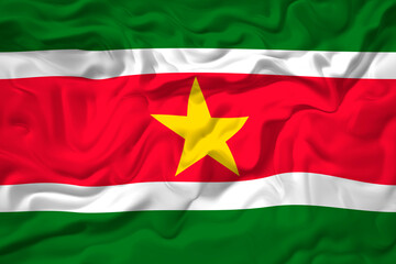 National flag of Suriname. Background  with flag of Suriname.